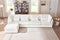Oversized Modular Sofa, Extra Deep Cloud Corduroy Sectional Couch with Ottoman Chaise, Fluffy Corduroy 5 Seater Sofa Bed for Living Room, Villa (L Shape 5 Seater, Corduroy White)