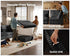 Oversized Modular Sofa, Extra Deep Cloud Corduroy Sectional Couch with Ottoman Chaise, Fluffy Chenille L-Shaped Sofas for Living Room, Villa (L Shape 4 Seater, Corduroy Black)