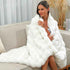 RYNGHIPY Faux Fur Throw Blanket Double Sided Thick and Warm Plush Fluffy Faux Rabbit Fur Decoration for Couch Sofa Chair and Bed Cream Winter Blanket (Ivory, 51''x63'')