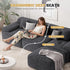 122" Modern L Shaped Modular Sectional Sofa, Boneless Couches for Living Room with Ottoman,4 Seater Convertible Chenille Cloud Couch Sofa Set, No Assembly Required, Grey-Black 1 PCS