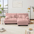 Loveseat Modular Sectional Sofa, L Shaped Couch with Ottoman, Cloud Couch Sectional Couch Home Sofa Living Room Oversized Couch Deep Seat Couch with Round Bolster Armrests 4 Pillows(Pink)
