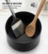 Cooler Kitchen Extra Large and Sturdy Rotating Utensil Holder Caddy with No-Tip Weighted Base, Removable Divider, and Gripped Insert | Rust Proof and Dishwasher Safe