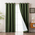 Blackout Curtains for Room Darkening Window Drapes with Rod Pocket 2 Panels Set-Sage Green