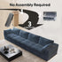 157.5" 4-Seater Cloud Sofa,Modular Sectional Couch,Modern Deep Seat Upholstered Couches with Plush Corduroy Fabric for Living Room Furniture,Bedroom and Apartment,No Assembly Required,Blue