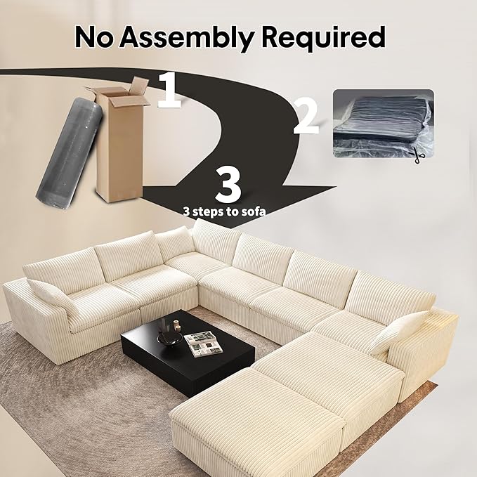 Oversized Modular Sectional Cloud Couch,157.5