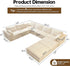 Oversized Modular Sectional Cloud Couch,157.5" U Shaped Modern Sofa with 2 Ottoman and 2 Middle Seats,Upholstered Couches with Corduroy Fabric for Living Room Furniture,No Assembly Required,White