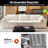 118" 3-Seater Cloud Sofa,Modular Sectional Couch,Modern Deep Seat Upholstered Couches with Plush Corduroy Fabric for Living Room Furniture,Bedroom and Apartment,No Assembly Required,White