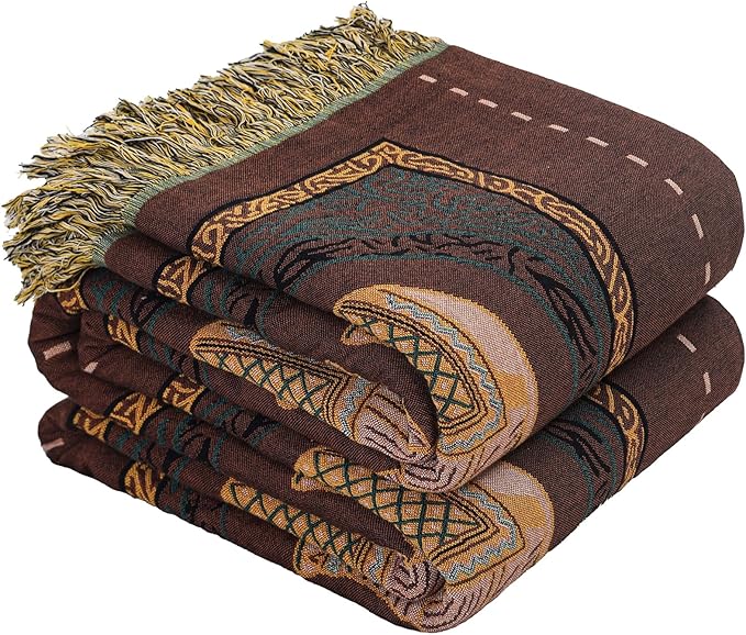 Boho Throw Blanket for Bed with Tassels,100% Cotton Ultra Soft and Cozy Large Blanket Elephant Printed Farmhouse Decor Bed Blankets,80