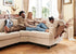 Nolany Corduroy Sectional Couch with Storage Ottoman, Sleeper Sectional Sofa, Modular Sectional Couches for Living Room, Beige