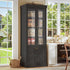 Vyre 71" Tall Farmhouse Bookshelves with Glass Doors, Set of 4 – Large Modular Bookcase with Adjustable Shelves, Storage Cabinet for Living Room, Kitchen, Home Office, Black