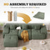 122" Modern L Shaped Modular Sectional Sofa, Boneless Couches for Living Room with Ottoman,4 Seater Convertible Chenille Cloud Couch Sofa Set, No Assembly Required, Green 1 PCS