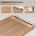 Axeman Wooden Serving Tray with Metal Handles|Ottoman Tray for Breakfast, Bed, Couch|17x13in Ash Wood Coffee Table Trays|Food Drinks Decorative Storage Boards for Ottoman Kitchen, Natural