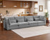 Oversized Modular Sofa, Extra Deep Cloud Chenille Sectional Couch with Ottoman Chaise, Fluffy Chenille 4 Seater Sofa for Living Room, Villa (Basic 4 Seater, Chenille Grey)