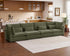 Oversized Modular Sofa, Extra Deep Cloud Chenille Sectional Couch with Ottoman Chaise, Fluffy Chenille 4 Seater Sofa for Living Room, Villa (Basic 4 Seater, Chenille Green)