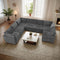 Modular Sectional Sofa with Chaise U Shaped Sectional Couch for Living Room, 7-Seater Comfy Cloud Couches, Plush Corduroy, Gray
