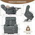 Power Lift Chair Recliners for Elderly, Overstuffed Electric Lift Recliner Chair with Widened Footrest Side Packets for Living Room Bedroom
