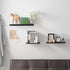 JOOM 2 PCS Small Floating Shelf, 12'' Metal Wall Shelf, Black, Bathroom, Durable, Waterproof, 5.0lbs Weight Capacity