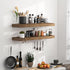 Fun Memories Floating Shelves - 24 Inch Rustic Wooden Wall Shelves - Extra Deeper & Thicker Wall Mounted Storage Shelf for Living Room, Kitchen, Farmhouse - 24"x 9"x 1.6" 2Pack, Walnut