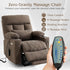 Power Lift Recliner Chair for Elderly with Extended Footrest, Infinite Position Lay Flat Recliner Chair for Adult W/Massage & Heating, Adjustable Headrest, 3-Motor Zero Gravity,Cup Holder, Fabric