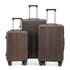 3 Piece ABS Spinner Wheel Luggage Set (Brown)