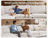 Oversized Modular Sofa, Extra Deep Cloud Chenille Sectional Couch with Ottoman Chaise, Fluffy Chenille 2 Seater Sofa Bed for Living Room, Villa (Loveseat Sofa, Chenille White)