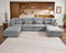 Oversized Modular Sofa, Extra Deep Cloud Chenille Sectional Couch with Ottoman Chaise, Fluffy Chenille 6 Seat U-Shaped Sofa for Living Room, Villa (U Shape 6 Seater, Chenille Grey)