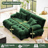 Modular Sectional Sofa, Cloud Couch U Shaped Sectional Couches for Living Room, Green Couch Oversized Loveseat with Movable Ottoman, Modern Deep Seat Sofa with Throw Pillows, Chenille