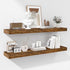 Fun Memories 36 Inch Floating Shelves - Deep Rustic Wooden Wall Shelves - Extra Deeper & Thicker Wall Mounted Storage Shelf for Bedroom, Kitchen, Farmhouse - 2 Pack, Rustic Brown