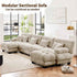 U Shaped Couch Sectional Couch, 4-Seater Cloud Couch Sectional Oversized Couch, Sofa Bed Couch with Round Bolster Armrests 6 Pillows, Modular Couch Home Sofa Living Room Couch
