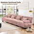 Modular Sectional Sofa Cloud Couch 4-Seater Deep Seat Sofa Couch, Oversized Couch Bed Sectional Couch with Round Bolster Armrests 6 Pillows, Modern Sofa Chair Comfy Couch(Pink)