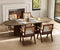 Rattan Dining Chairs Set of 4, Farmhouse Wicker Dining Chairs with Removable Linen Cushion Accent Cane Armchair for Dining Room Kitchen Restaurant, Walnut