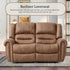 CANMOV Manual Reclining Sofa Set,Faux Leather Manual Recliner Loveseat and Recliner Chair with Overstuffed Armrest for Living Room,Bedroom Furniture,Office,Nut Brown