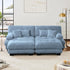 Modular Sectional Sofa, Comfy Cloud Couch Oversized Loveseat with Ottoman, Sectional Couches for Living Room, Modern Chenille U Shaped Couch, Sleeper Deep Seat Sofa with Throw Pillows, Blue