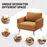 Oversized Accent Chair for Living Room Chairs Reading Arm Chair Comfy Modern Single Sofa Side Chairs with Metal Legs & Soft Cushion for Bedroom, Balcony,Waiting Room(Polyester, Caramel)