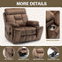 Oversized Power Lift Recliner Chair for Elderly with Massage Heat, Brown Velvet Electric Lay Flat Recliners with Cup Holders, Side Pockets, Infinite Position, Gift for Family