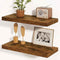 Floating Shelves, 8 Inch Deep Floating Shelves, 24"W x 8"D Wall Shelves Set of 2, Rustic Wood Floating Shelf for Home Decor, Deep Storage Shelves for Kitchen, Bedroom, Living Room, Rustic Brown