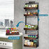 bukfen Over the Door Pantry Organizer, 6-Tier Adjustable Wooden Basket Kitchen Pantry Door Organization and Storage, Heavy-Duty Metal Hanging Kitchen Spice Rack,D6.3 x W17.71 x H50.60 inch,1 Pack