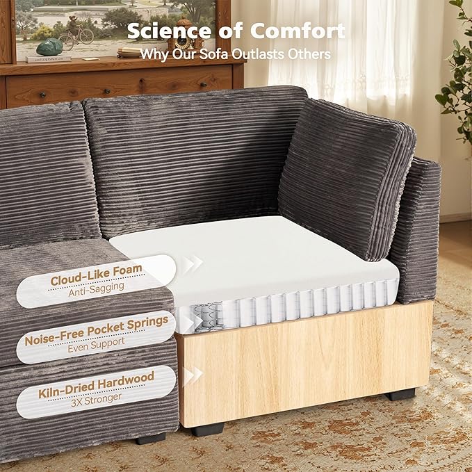 Modular Sectional Sofa, 130.7