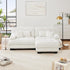 Loveseat Modular Sectional Sofa, L Shaped Couch with Ottoman, Cloud Couch Sectional Couch Home Sofa Living Room Oversized Couch Deep Seat Couch with Round Bolster Armrests 4 Pillows(White)