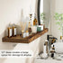 Fun Memories Floating Shelves - 2 Pack 12 Inch Rustic Wooden Wall Shelves - Extra Deeper & Thicker Wall Mounted Storage Shelf for Living Room, Kitchen, Farmhouse - 36" W x 12" D x 1.8" H - Brown