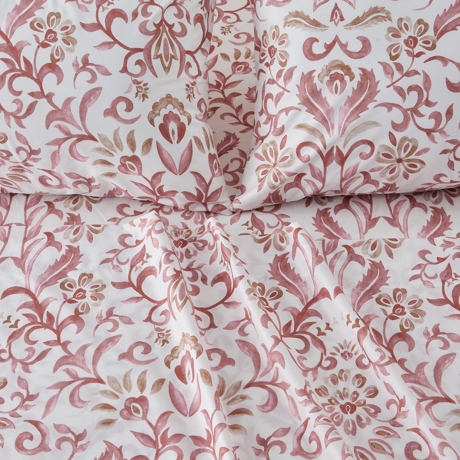 4 Piece Watercolor Floral Microfiber Sheet - Delia Collection