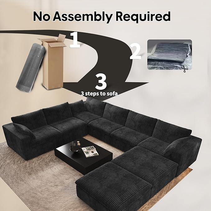 Oversized Modular Sectional Cloud Couch,157.5