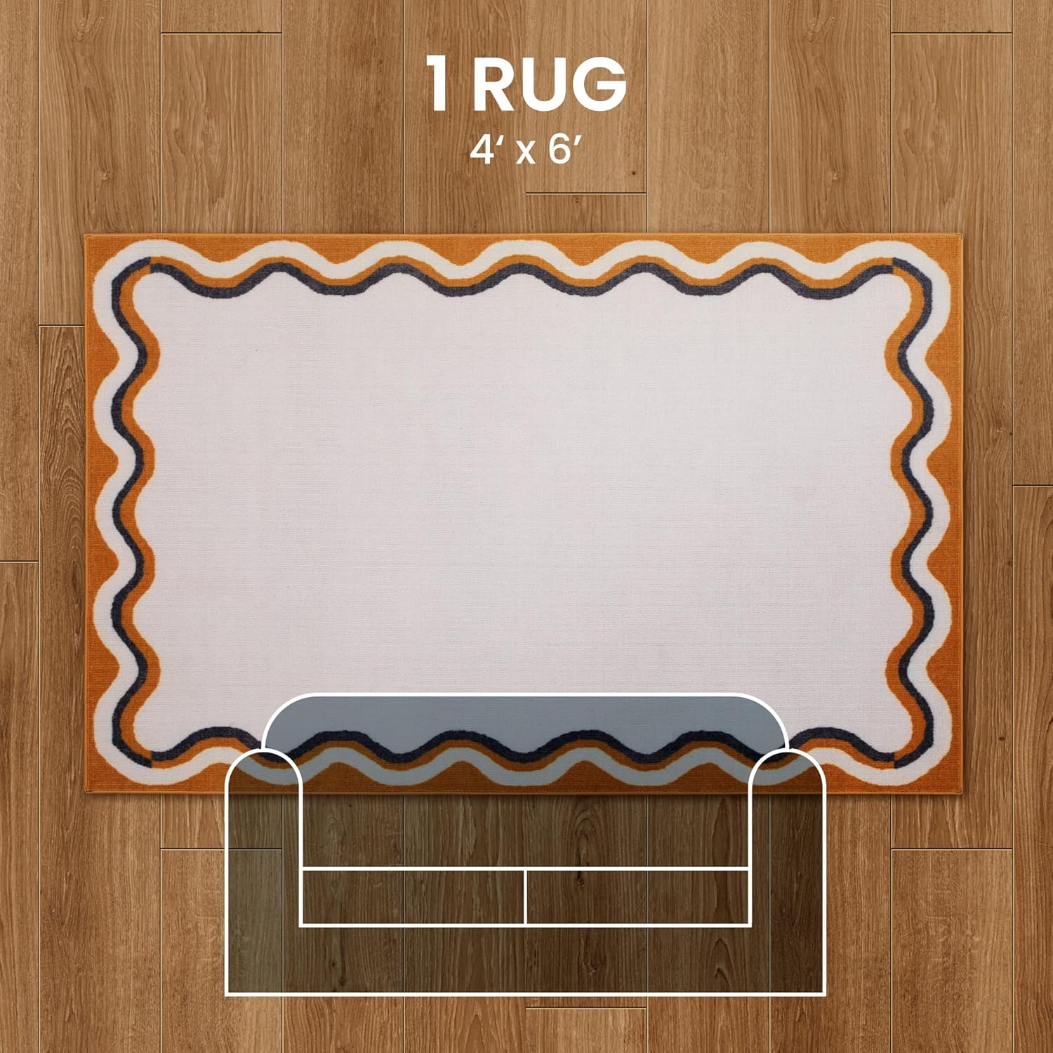 Kids Rugs for Playroom, Non Slip Area Rugs for Bedroom - Beige Yellow