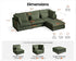 Oversized Modular Sofa, Extra Deep Cloud Corduroy Sectional Couch with Ottoman Chaise, Fluffy Chenille 4 Seat L-Shaped Sofa for Living Room, Villa (L Shape 4 Seater, Corduroy Green)