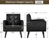 Yaheetech Mid-Century Accent Chairs, PU Leather Modern Upholstered Living Room Chair, Cozy Armchair Button Tufted Back and Wood Legs for Bedroom/Office/Cafe Black