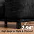 Modern Minimalist Chenille Modular Sectional Sofa, Oversized Deep-Seat U-Shaped Couch with Movable Ottoman, Thick Cushions, Upholstered Sofa for Living Room, Bedroom, Office, Apartment Black 1 Ottoman