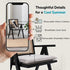 Rattan Dining Chairs Set of 4, Farmhouse Wicker Dining Chairs with Removable Linen Cushion Accent Cane Armchair for Dining Room Kitchen Restaurant, Black