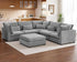 Oversized Modular Sofa, Extra Deep Cloud Chenille Sectional Couch with Ottoman Chaise, Fluffy Chenille Corner V Shape Sofa for Living Room, Villa (Corner V Shape+Ottoman, Chenille Grey)