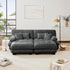 Loveseat Modular Sectional Sofa, U Shaped Couch with Ottoman, Cloud Couch Sectional Couch Home Sofa Living Room Oversized Couch Deep Seat Couch with Round Bolster Armrests 4 Pillows(Gray)