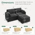 HONBAY Modular Sectional Couch with Storage Ottoman, Sectional Sofa with Storage Seats, L Shaped Sectional Couches for Living Room, Grey